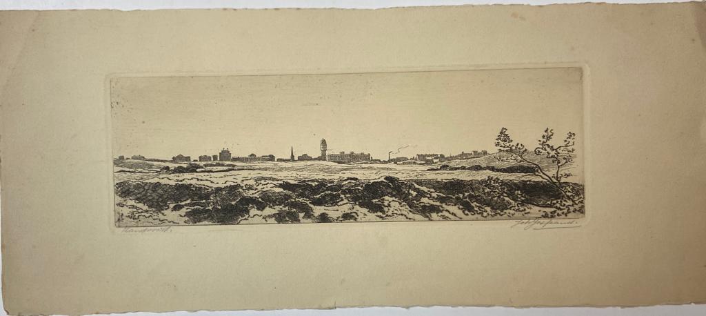  - [Original etching] Zandvoort/Strand van Zandvoort vanaf de duinen gezien.