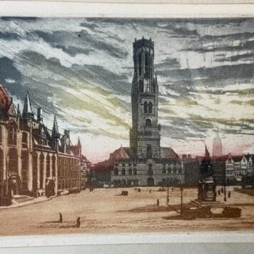[Handcolored etching] "Brugge. Groote markt", 1925.