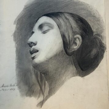 ROELANTS Achttien tekeningen uit de jaren 1865-1868 van Hester W.C.J. Roelants, diverse onderwerpen, ieder ca. 40x30 cm.