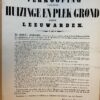 LEEUWARDEN, MIEDEMA--- Aanplakbiljet Leeuwarden 1865 betr. verkoop huis aan Breedendijk, nr. p. 18, eigendom van A. Miedema. 1 blad, plano, gedrukt.