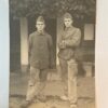 [Original Vintage postcard military] Postkaart foto van militairen Nieuwenhuis en Lutkie op klompen, 14 x 9 cm.