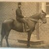 [Original Vintage postcard military] Postkaart foto van militair Jan Wulfse op paard, 9 x 14 cm.