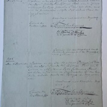 ROORDA VAN EYSINGA, KUINRE Aantekeningen van Ds. S. Roorda van Eysinga betreffende drie van zijn kinderen, gedoopt te Kuinre in 1795, 1796 en 1799. Folio, 2 p., 1800. Met driemaal de handtekening van Roorda van Eysinga.