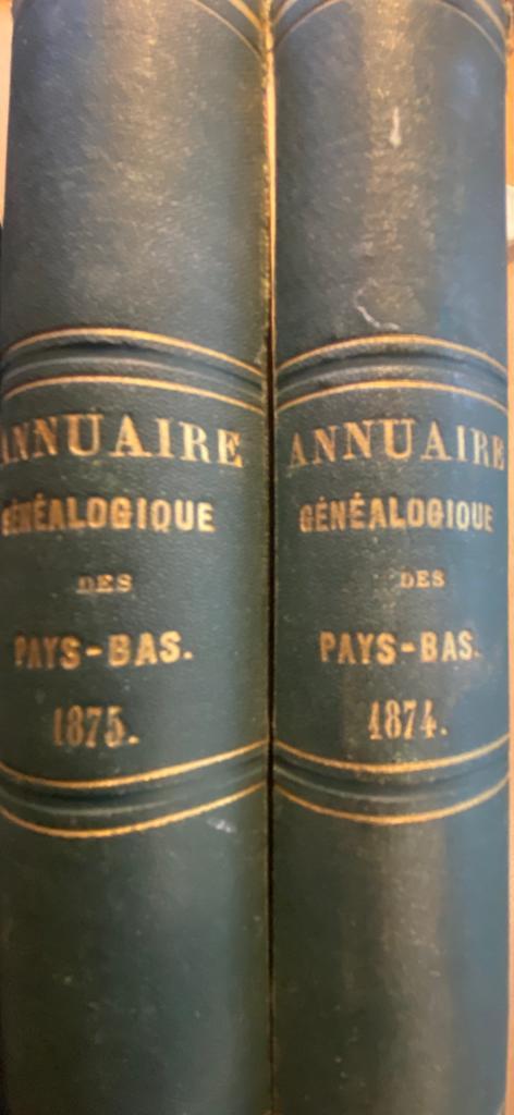 Annuaire Genealogique des Pays-Bas 1874 and 1875 (two volumes), Maestricht Henri Bogaerts 1874 + 1875, 315 + 314 pp.