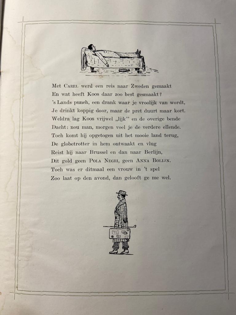Boekje voor Promotiepartij van Dr Jac. J. de Jong, met tekst en tekeningen van Oene Schreuder. Leiden IJdo 1925