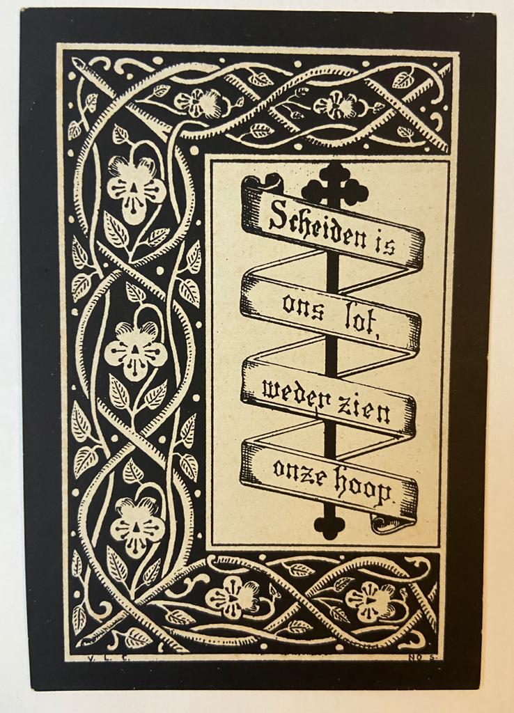 [Prayer card, bidprentje 1897] Prayer card, bidprentje, for F.B.M.Th. Smitz (1841-1897), pastor in Appeltern, 1 p.