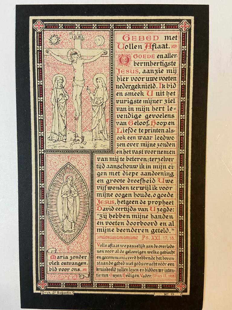 [Prayer card 1904] Prayer card for dr. P.P.M. Alberdingk Thijm, husband of Emilia Gfrörer, 1904, 1 p.