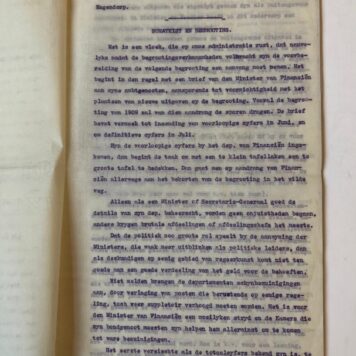GIJN, VAN, FINANCIËN “Rede van Mr Dr A. van Gijn, uitgesproken in de op 1 juni 1908 gehouden vergadering van de vereniging Gijsbert Karel van Hogendorp”, typoscript, 22 p., folio.