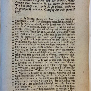 De memorie van Lodewyk graave van Byland (...) getoetst aan den toetssteen van het gezond verstand en van de waarheid. Vertaald uit het Fransche handschrift van F. Bernard. Utrecht, Van Paddenburg, 1783.