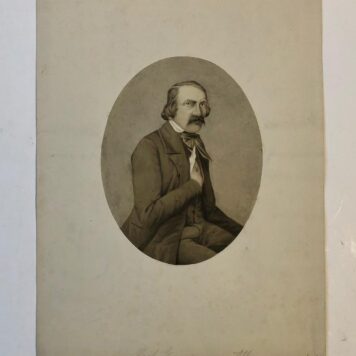 ZIMMERMAN Portret-aquarel, voorstellende Prof. (Albert?) Zimmerman, ovaal 17x13 cm, 19e-eeuws w.s.