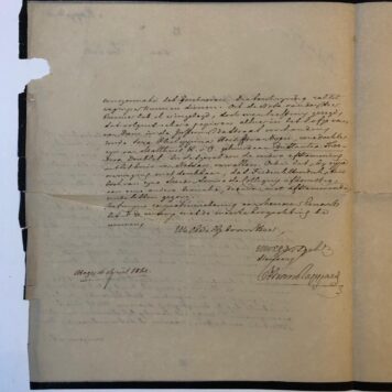 RAPPARD, VAN, EMANTS Brief van C. (?) van Rappard aan Emants, dd ‘s Gravenhage 16-4-1841, 2 p., 4º, manuscript.
