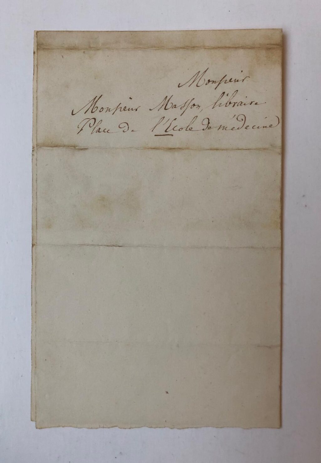 BLANC Brief van Louis Blanc aan de boekhandelaar Masson, met verzoek de heer Dangelier wat geld te lenen, z.pl., z.j., 2 p., manuscript.