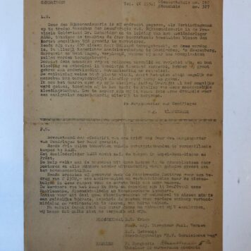 GENDRINGEN, W.O. II Brief van de burgemeester van Gendringen, Klarenbeek, dd 22-2-1945, betreffende het Kamp Rees en de mogelijkheid “de arme drommels” uit dit kamp te helpen, folio, gestencild, 1 p