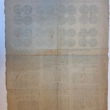 NUMISMATIEK--- Placaat van Staten Generaal d.d. 8-3-1752 betr. ongeklopte schellingen. 1 blad plano, gedrukt, geillustreerd met 32 afbeeldingen van munten.
