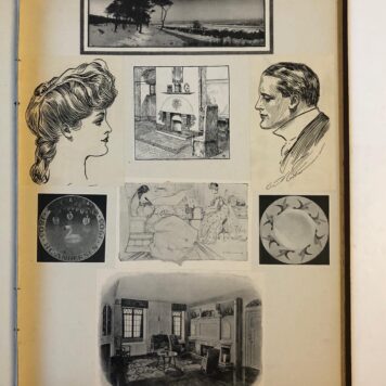 VOSMAER, VAN MEERTEN Album “Platen, photographien, van verschillende reizen” 1863-1876, met op titelpagina een tekening gesigneerd J.M. v. M.[eerten], 1876. Op schutblad “Aandenken aan Careltje Vosmaer, oud vier jaar, van zijne nicht Antoinette Marie van Meerten, Velp 1911”. De inhoud bestaat uit onbelangrijke knipsels.