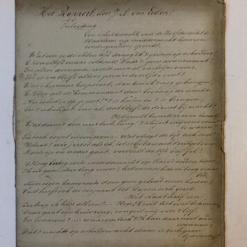 HAARLEM, VAN EEDEN “Het Rapport, door J.A. van Eeden”, manuscript gedicht, 4º, 10 p.