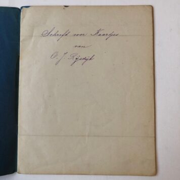 RIJSDIJK, ROTTERDAM Schoolschrift met getekende kaartjes van C.J. Rijsdijk, w.s. te Rotterdam, ca. 1920.