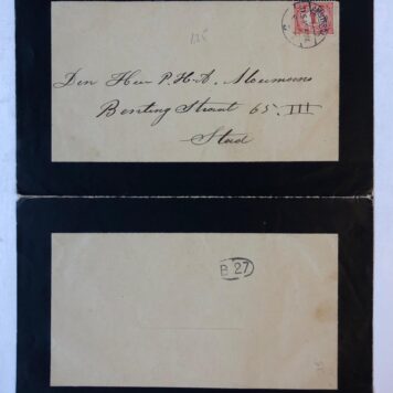 [Funeral card] BOTTER Gedrukt overlijdensbericht van A. Barkmeyer de Wit-Botter, Amsterdam 1910.