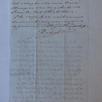 [Manuscipt] DEDEL Brief van J. Dedel, Waterland 3 juli 1855, aan `waarde neef'. 8(: 2 p.