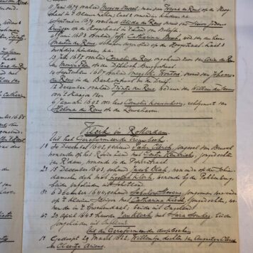KLERK DE REUS, VAN GROENEVELD `Geslachtsregister van Cornelis Hillebrands en Govert Leendertz van Groeneveld', grote tabel met afstammelingen, waaronder de families De Reus en Klerk de Reus, opgesteld eind 19de eeuw door de heer Klerk de Reus te 's-Gravenhage, met vijf losse bijlagen.