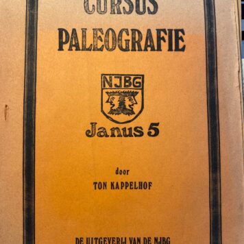 Cursus paleografie, NJBG, Janus 5 door Ton Kappelhof, uitgeverij van de NJBG Bussum 1970, 36 pp.