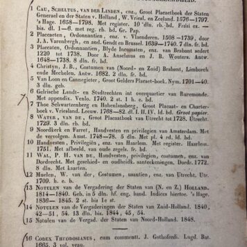 Catalogus eener belangrijke en uitgezochte verzameling Boeken over alle vakken van wetenschap (...) Meerendeels nagelaten door J. Quarles van Ufford en H.G. Quarles van Ufford, Den Haag 1856, 76 pp. With handwritten list of buyers.