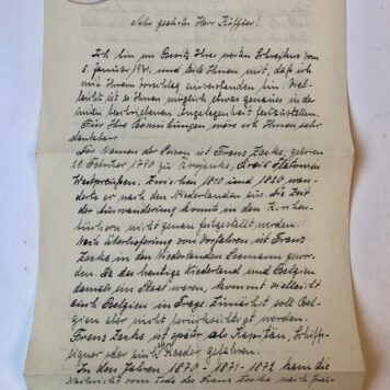 [Manuscript, Letters ZASKE] Drie brieven van Walter Kempte uit Zeitz aan de genealoog Köffler te 's-Gravenhage betreffende een Franz Zaske, zeeman in het 19de-eeuwse Holland, 1931.