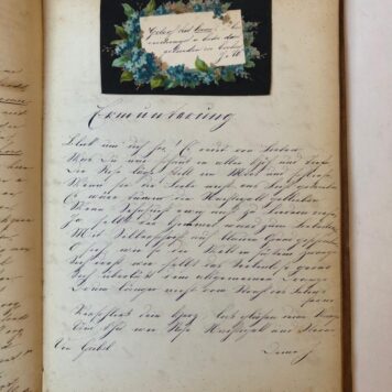 [Album of verses, Poesiealbum ARNHEM, KWEEKSCHOOL] Poëziealbum van Minette ..., een Duits meisje dat in 1875-1877 op de Arnhemse kweekschool zat. 8(, 1 deel.