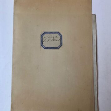 Manuscript ELINK STERK, GENOOTSCHAP DEUGD EN KUNDE, AMSTERDAM] Voordracht (voor het Genootschap tot Beoefening van Deugd en Kunde te Amsterdam) door A. Elink Sterk, `Over den invloed eener ernstigen of vrolijken gemoedsgesteldheid op de beoefening van deugd en kunde'. Getekend: Amsterdam 17 Slagtmaand 1810. 4(: 9 p. Met een voorstel door dezelfde als commissaris van dit genootschap voor een nieuwe financiële structuur voor `deze waardige maatschappij', Amsterdam 6 april 1811, 16de jaar, 4(: 4 p.