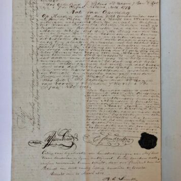 [Manuscript testament HAGEN, VAN DER] Onderhands testament van Petrus van der Hagen, d.d. Utrecht 5 juli 1779. Folio, 8 p.