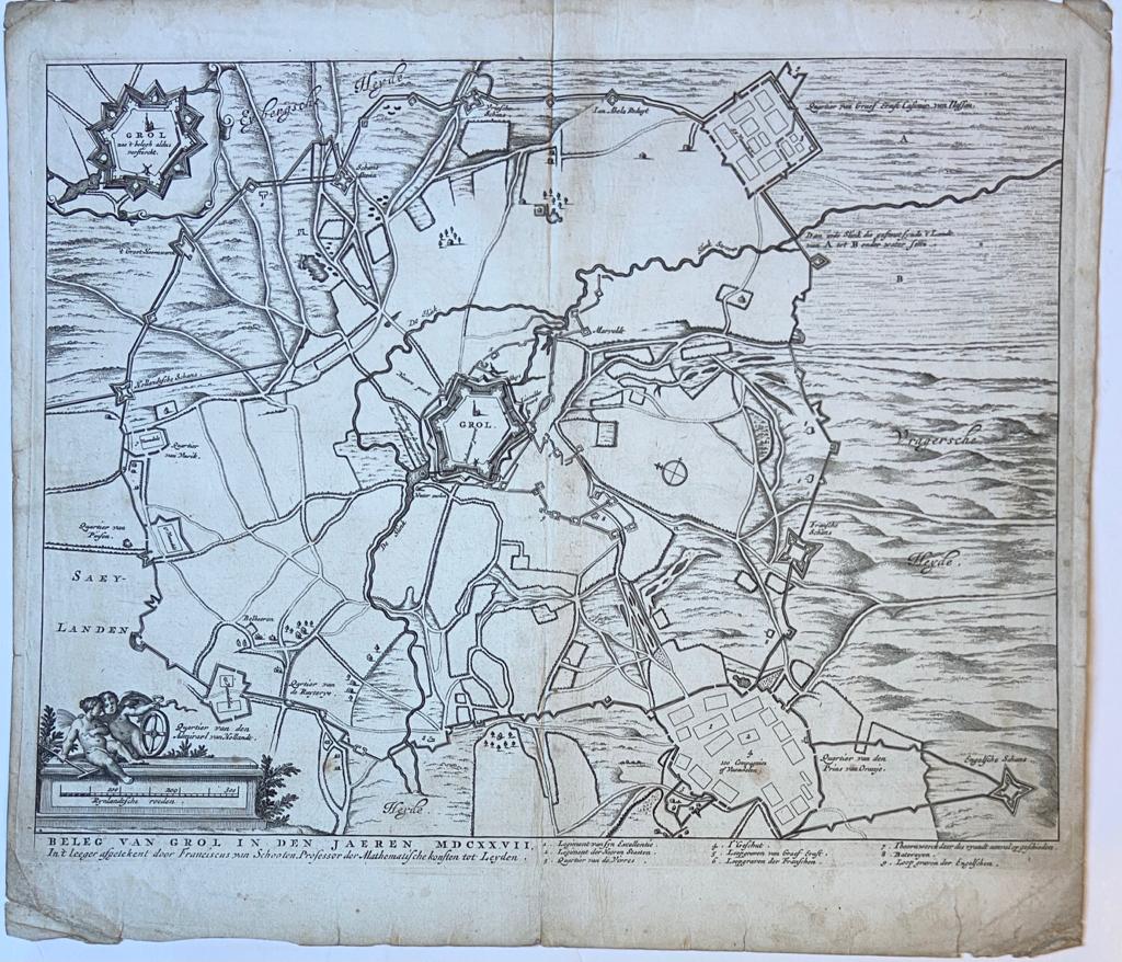 [City map/Cartography] 'Beleg van Grol'; Siege of Groenlo, 1627.