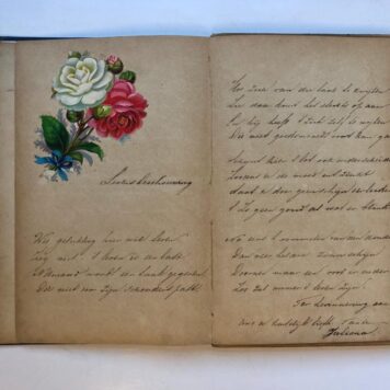 [Album amicorum, poetry album, poesiealbum, LEVERLAND, GEDICHT MEERENBERG] Poëziealbum van Tine Leverland, 1887-1897, met inschrijvingen uit Leeuwarden, Amsterdam en het gesticht Meerenberg te Bloemendaal. 8o.