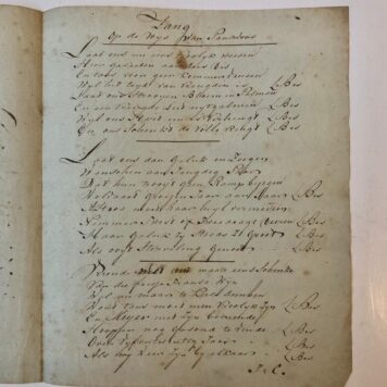 [Manuscript poem, MEIJER, CRAMER] Ten huwelijks vereeniginge van de heer Ernestus Meijer en mejuffrouw Johanna Jacoba Cramer, op den 22 van grasmaand des jaars 1810. 4(: [3] p.