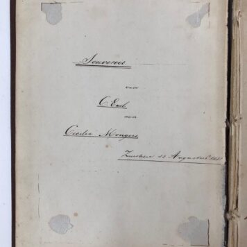 [Album amicorum, poetry album, poesiealbum] MONGERS, DOESBURG Poëziealbum van Cecilia Mongers, met inschrijvingen uit de jaren 1876-1900. 1 deel, rug beschadigd.