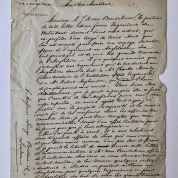 [Manuscript] CONRAD, VAN BEUSEKOM Brief van Ir. Conrad, La Haye 1859, aan Messrs Lange Brothers te Londen; 8(, 1 p.