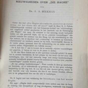 [Two original extract The Hague 1925] Nieuwigheden over ,,Die Haghe