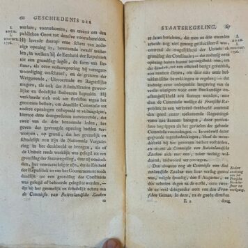 [Bataafsche Republiek/Batavian Republic] Geschiedenis der Staatsregeling voor het Bataafsche volk. Amsterdam, Allart, 1799, 16+605 pp.