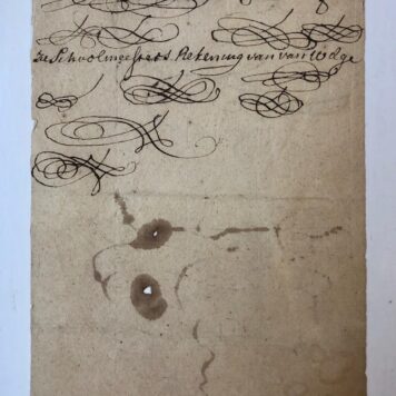 [Manuscript, autograph schoolteacher] SCHELLING Handtekening van de schoolmeester Schelling. 8(: 1 p., 18de-eeuws.