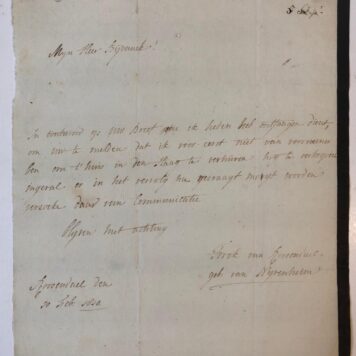 [MANUSCRIPT TORCK VAN ROOSENDAEL, BIJVANCK] Drie brieven van G.G. Torck van Roosendael, geb. van Nijvenheim, aan de heer Bijvanck, d.d. Roosendael 1810. 4(: 3 p.