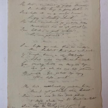 [MANUSCRIPT POEM, WAL, DE] Eigenhandig geschreven gedicht `De verlatene' door J. de Wal, ca. 1835. 8(: 2 p.