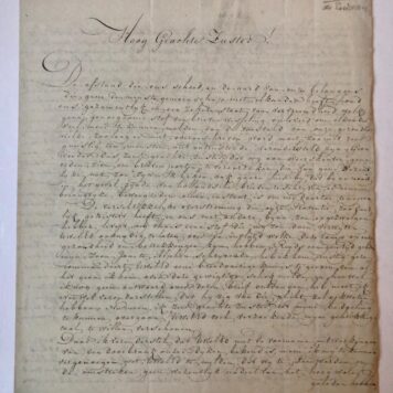 [MANUSCRIPT, WAUBERT DE PUISEAU, FRIESLAND] Brief van Waubert de Puiseau aan zijn zuster `de wed. J.G. de Loches geb. van Goudriaan op het Donker Spaarne bij het sleepershoofd te Haarlem'. Z.p. [Leeuwarden], wrs. vroeg 19de-eeuws. 4(: 4 p.