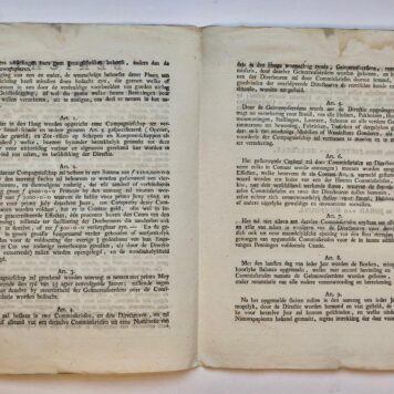 [INSURANCE, BRANDVERZEKERING, GRAVENHAGE] 'Bericht' betreffende oprichting Haagsche assurantie compagnie voor brand, in 1805 gedrukt, 4°, 4 pag.