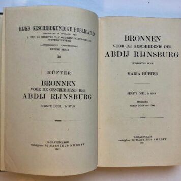 2 Volumes: Bronnen voor de geschiedenis der Abdij Rijnsburg. Volume 1 & 2, 's-Gravenhage Martinus Nijhoff 1951.