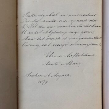 [Album of verses, Poesiealbum WEYLAND, DEN TEX] Vier verzenboeken afkomstig van J.J. Weyland en van Susanne Weyland, 1855-1886, met een groot aantal inschrijvingen van familieleden, vrienden en vriendinnen.