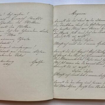 [Album of verses, Poesiealbum WEYLAND, DEN TEX] Vier verzenboeken afkomstig van J.J. Weyland en van Susanne Weyland, 1855-1886, met een groot aantal inschrijvingen van familieleden, vrienden en vriendinnen.
