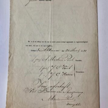 [Manuscript, legal document, ALKMAAR, GOEDE, KRAAKMAN] Proces-verbaal van de opening der stembriefjes d.d. 30 maart 1881 voor een lid van de gemeenteraad van Alkmaar, 4 p.