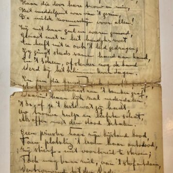 [MANUSCRIPT, POEM, BRUINVIS, KRAAKMAN] Gedicht door C.W. Bruinvis op het overlijden van de vrouw van mr. J.P. Kraakman, d.d. 5 september 1904, 2 p.