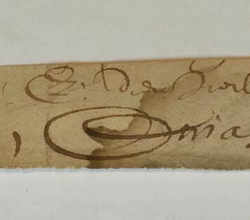 [AUTOGRAPH, SIGNATURE 1666, GELDORP] Handtekening van ...ias Geldorp. Leeuwarden 1666, 1 stuk.