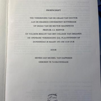 [Dissertation] De vrederechter in Nederland 1811-1838 Rotterdam Erasmus drukkerij 1991, 1991, 210 pp.