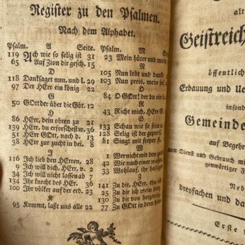 [Mennonite Music book] Die kleine geistliche Harfe der Kinder Zions oder auserlesene geistreiche Gesange. Germantaun (USA, Pennsylvania), M. Billmeyer, 1803.